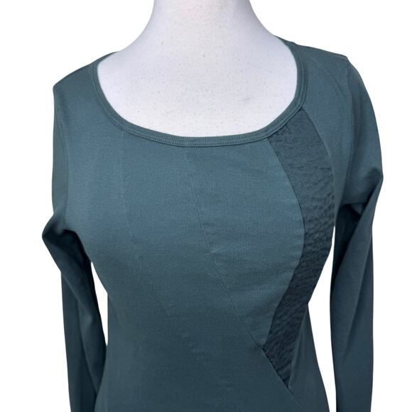 PRAIRIE UNDERGROUND Crewneck Cotton Long Sleeve Bodycon Dress Green MEDIUM - Picture 7 of 10